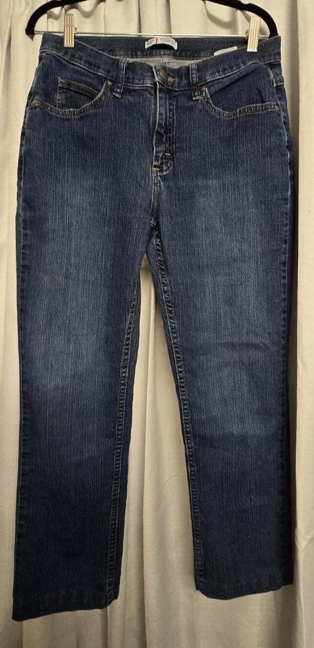 Riders Women's Size 10W Blue Dark Wash Classic Fit Denim Jeans 5-Pocket